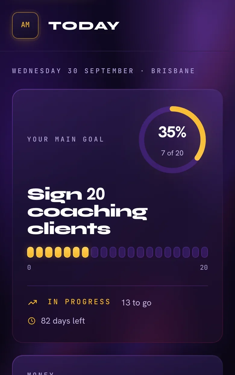 The same Today screen on a phone.